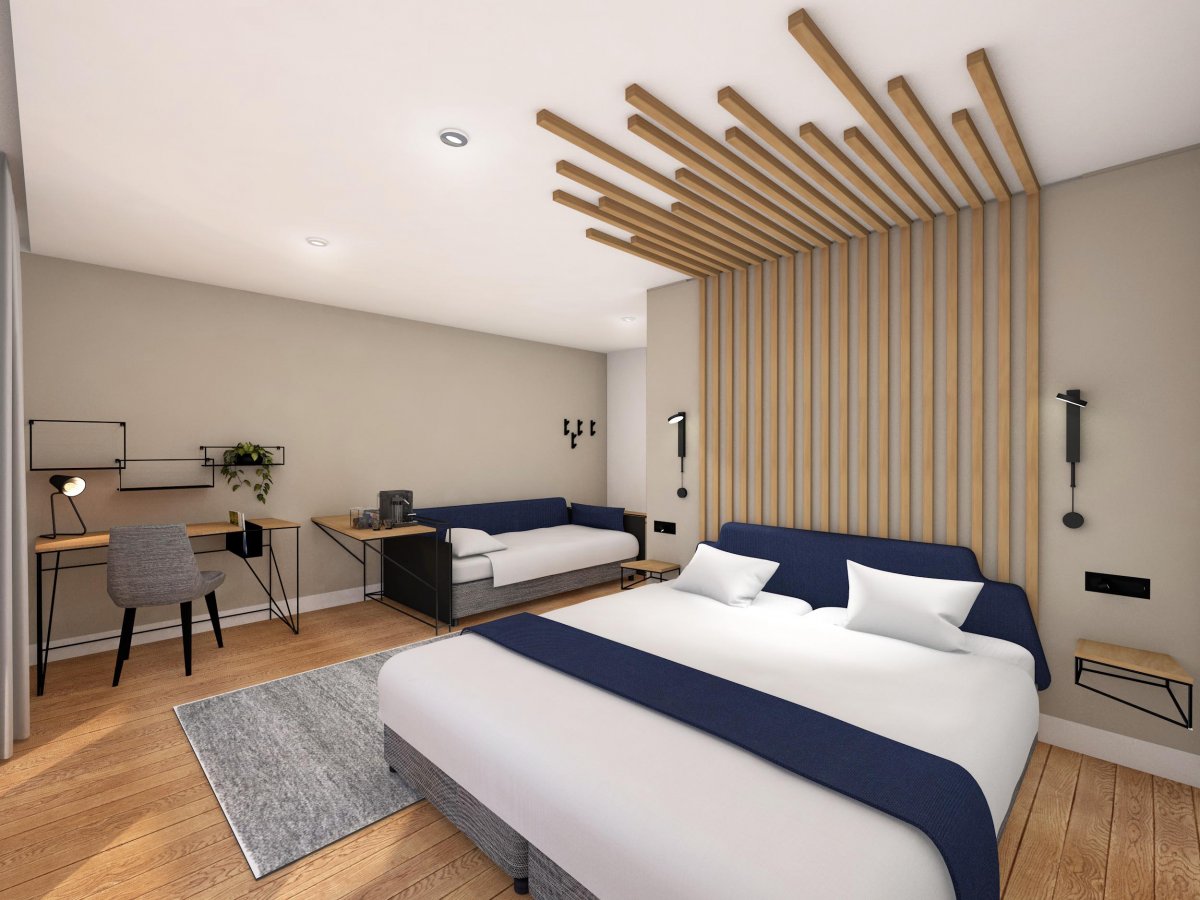 Hôtellerie - Chambres - Plan 3D